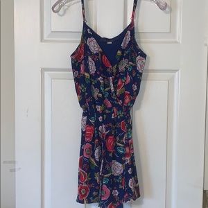 Blue Rain floral Romper
